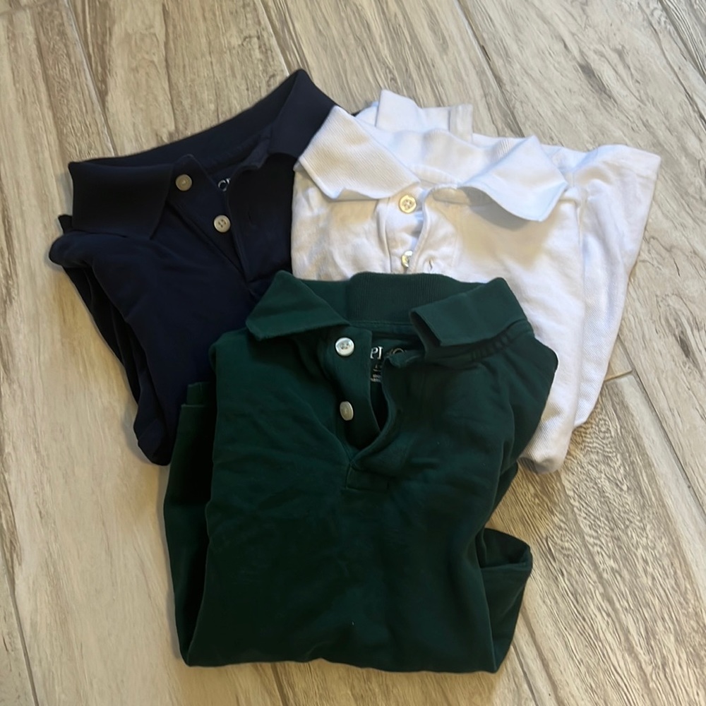 • 3 Pack Children’s Place long sleeve polo shirts, 5/6 •